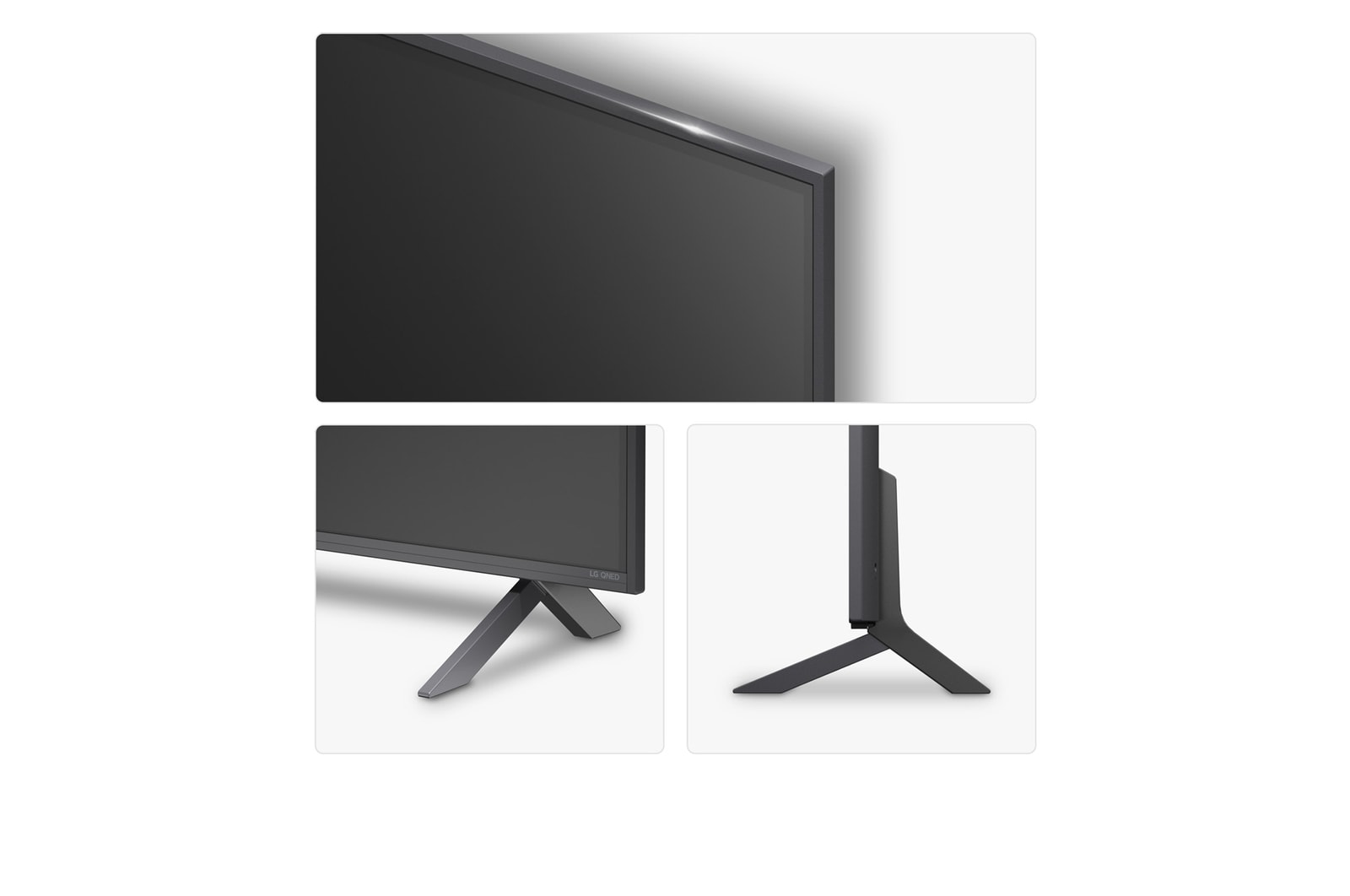 Left-facing side view of LG QNED80 TV
