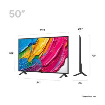 Rear view of LG QNED80 TV