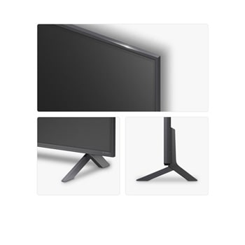 Left-facing side view of LG QNED80 TV