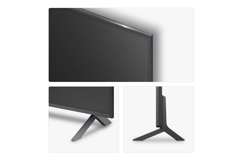 Left-facing side view of LG QNED80 TV