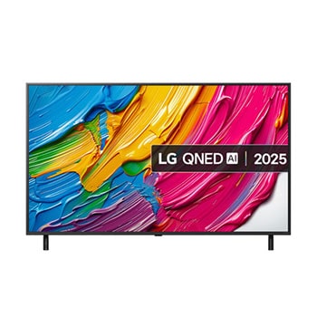 Front view of 55 inch LG QNED AI QNED80 MiniLED 4K Smart TV 2025 55QNED80A6A
