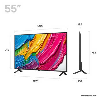 Rear view of LG QNED80 TV