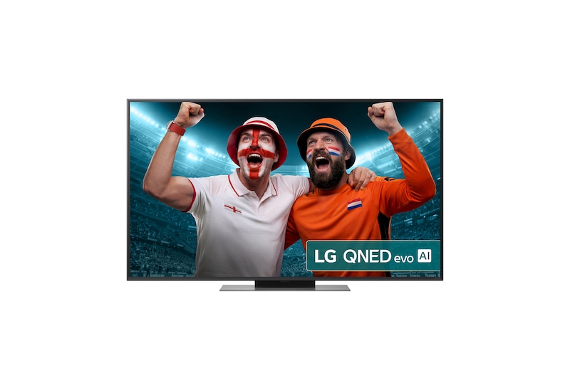 Front view of 55 inch LG QNED evo AI QNED86 MiniLED 4K Smart TV 2025 55QNED86A6A