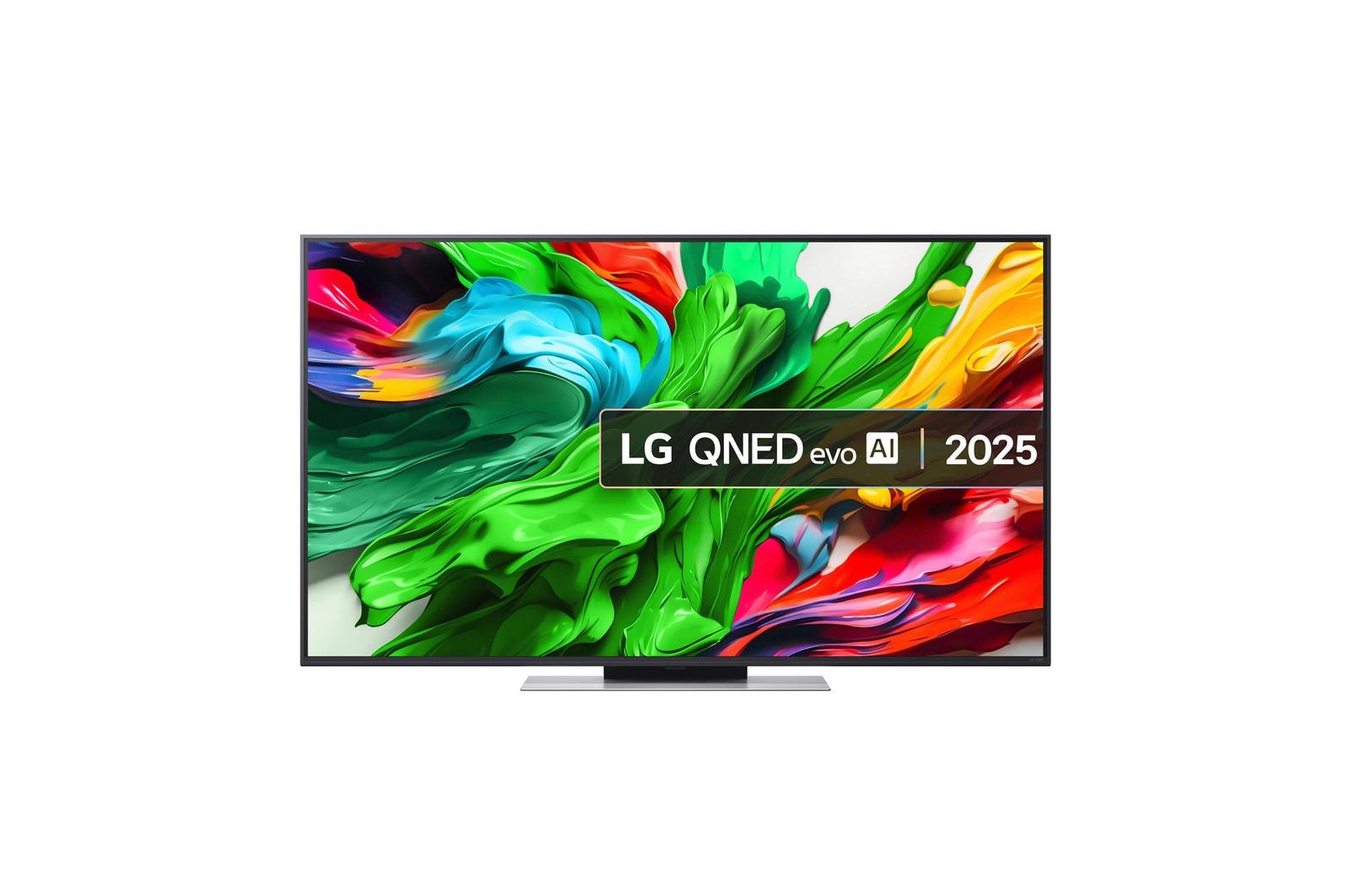 Front view of 55 inch LG QNED evo AI QNED87 MiniLED 4k Smart TV 2025 55QNED87A6B
