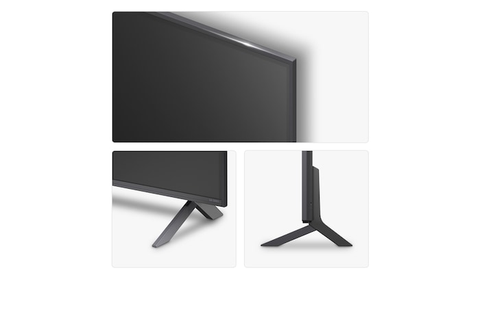 Left-facing side view of LG QNED80 TV