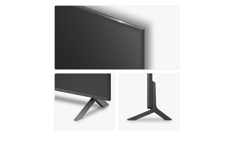 Left-facing side view of LG QNED80 TV