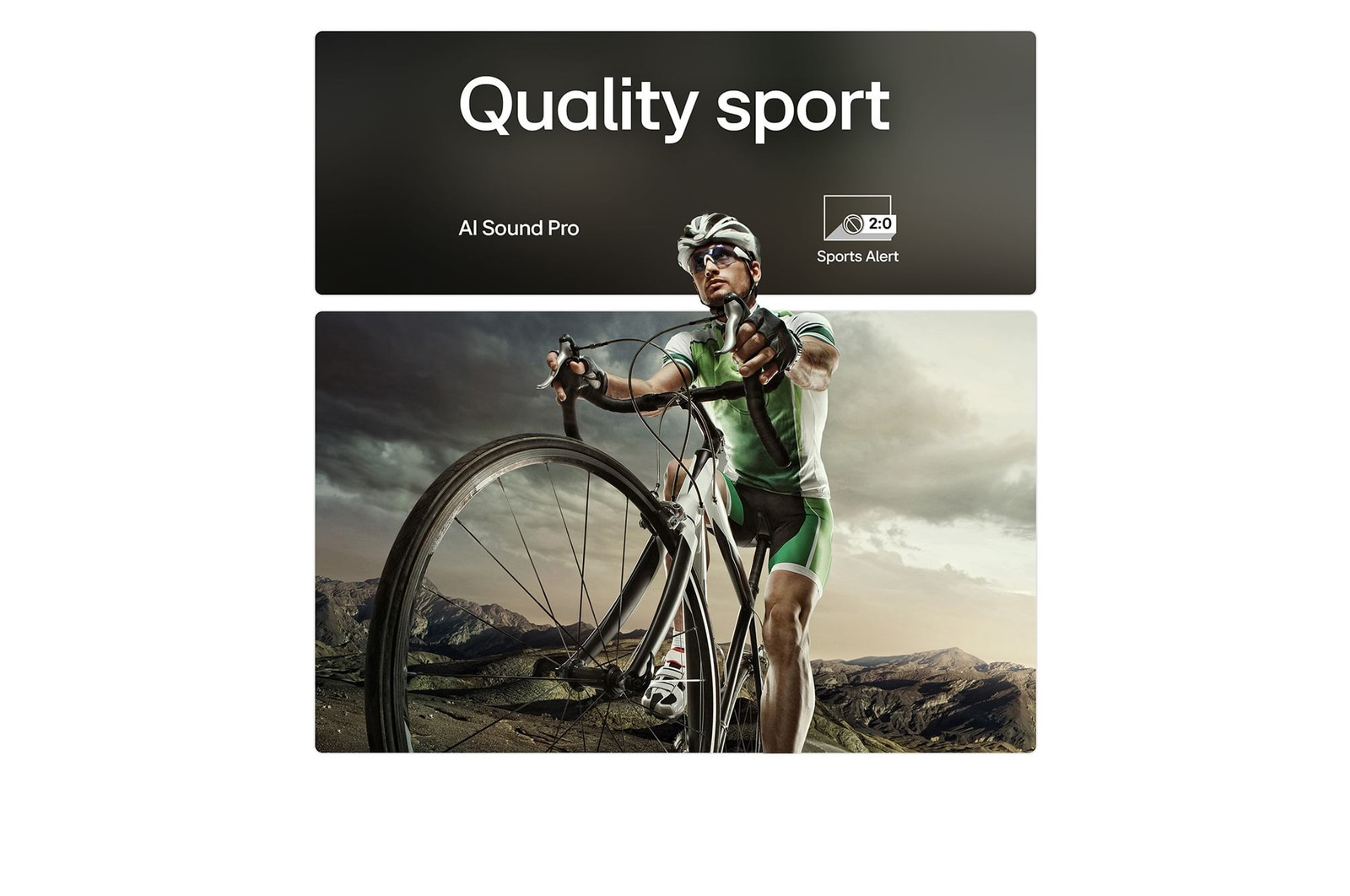 A family sits on a couch facing a LG QNED TV mounted on a wall above a LG Soundbar with a little girl pointing to a screen depicting two dolphins. The title talks about how every action is more thrilling on a massive screen.