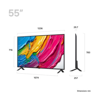 Rear view of LG QNED80 TV