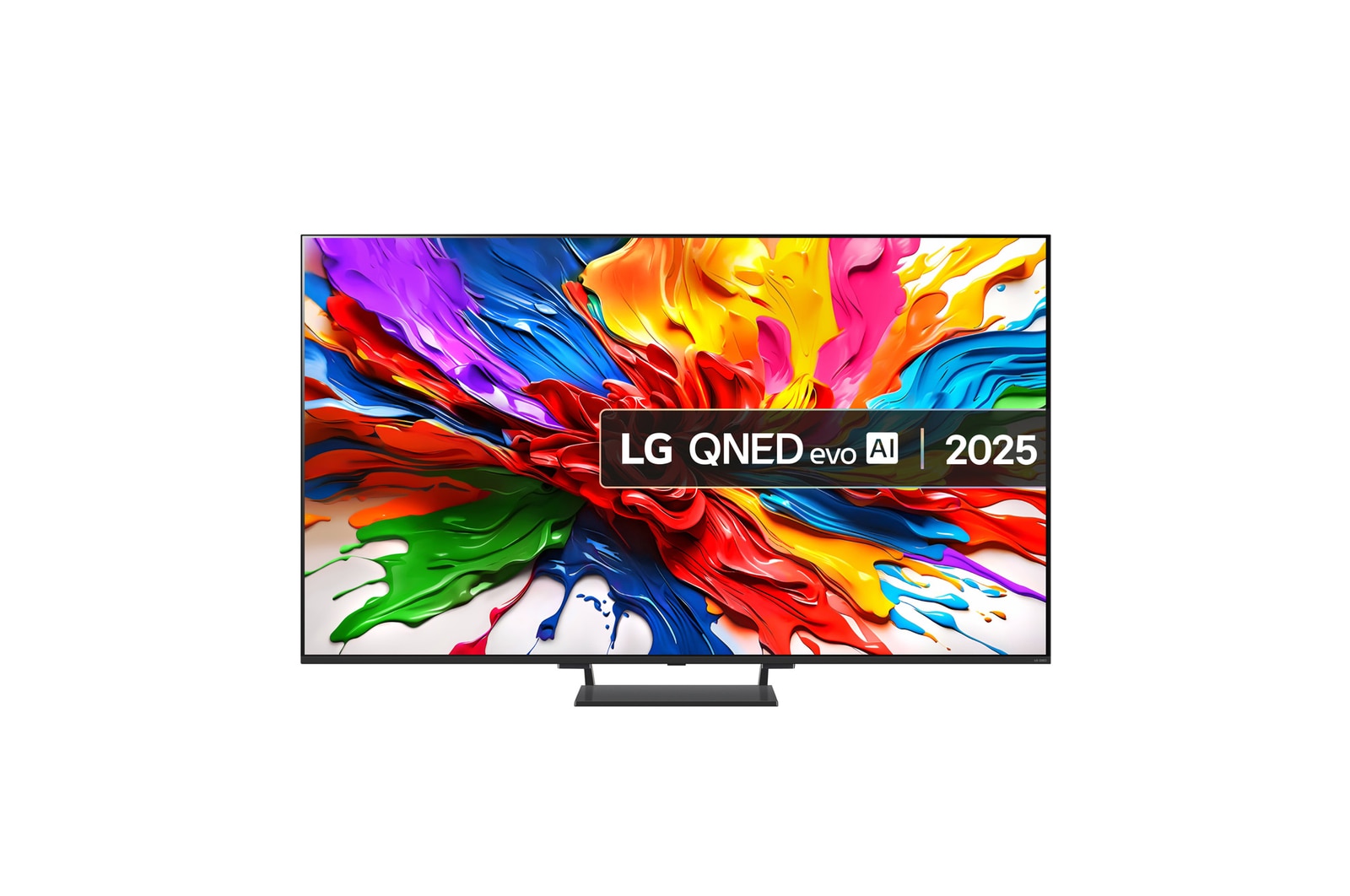 Front view of 55 inch LG QNED evo AI QNED93 MiniLED 4K Smart TV 2025 55QNED93A6A
