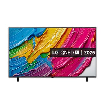 Front view of 65 inch LG QNED AI QNED80 MiniLED 4K Smart TV 2025 65QNED80A6A