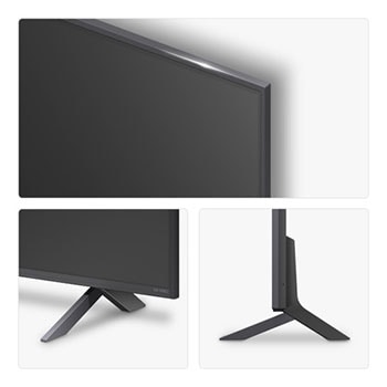Left-facing side view of LG QNED80 TV