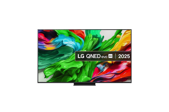 Front view of 65 inch LG QNED evo AI QNED86 MiniLED 4k Smart TV 2025 65QNED86A6A