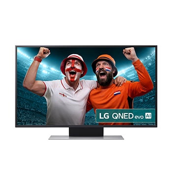 Front view of 43 inch LG QNED evo AI QNED87 MiniLED 4K Smart TV 2025 43QNED87A6D