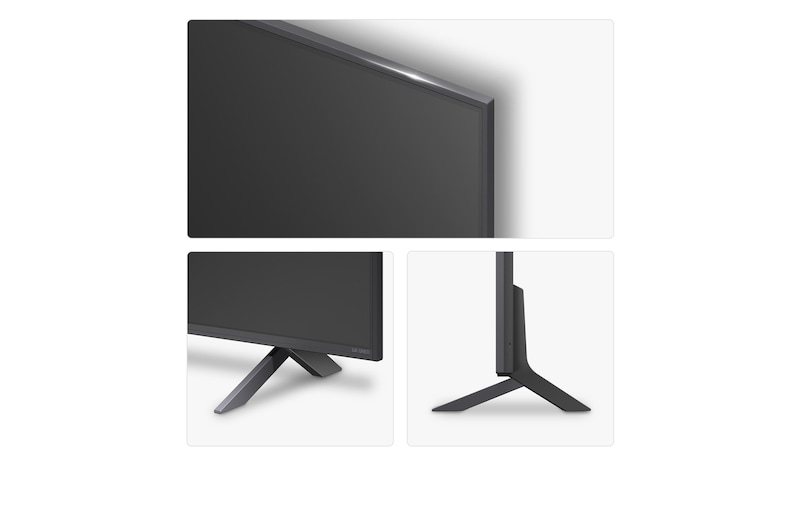 Left-facing side view of LG QNED80 TV