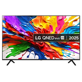 Front view of 65 inch LG QNED evo AI QNED92 MiniLED 4K Smart TV 2025 65QNED92A6A