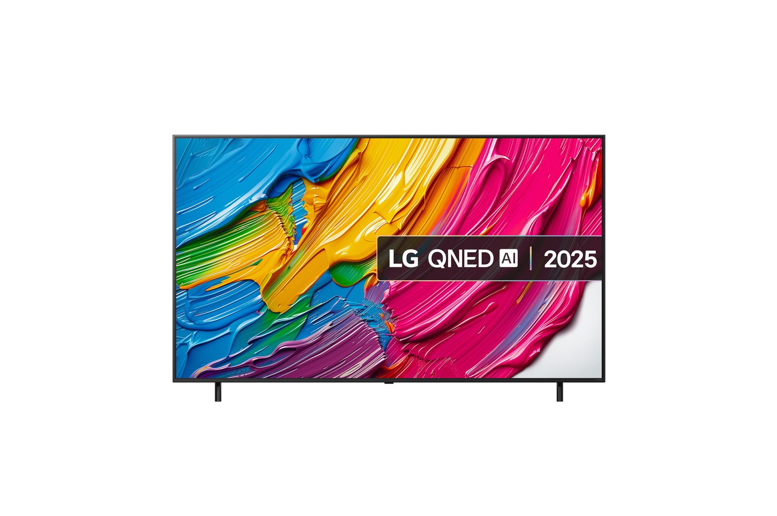 Front view of 75 inch LG QNED AI QNED80 4K MiniLED Smart TV 2025 75QNED80A6A