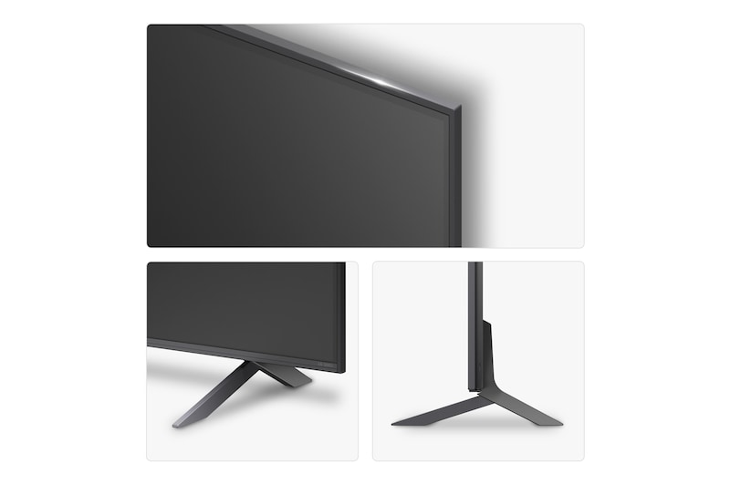 Left-facing side view of LG QNED80 TV