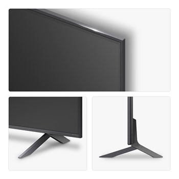 Left-facing side view of LG QNED80 TV
