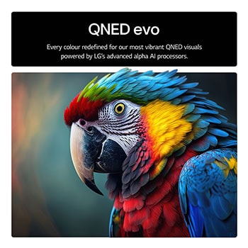 The alpha 8 AI Processor Gen2 lights up orange and pink, and colorful bolts of light shoot out from it. The title talks about how the processor delivers 4K quality, stunning color and brightness. Image text reads approximately 1.7 times NPU greater Al Neural Processing and 1.4 times CPU Faster Operation.