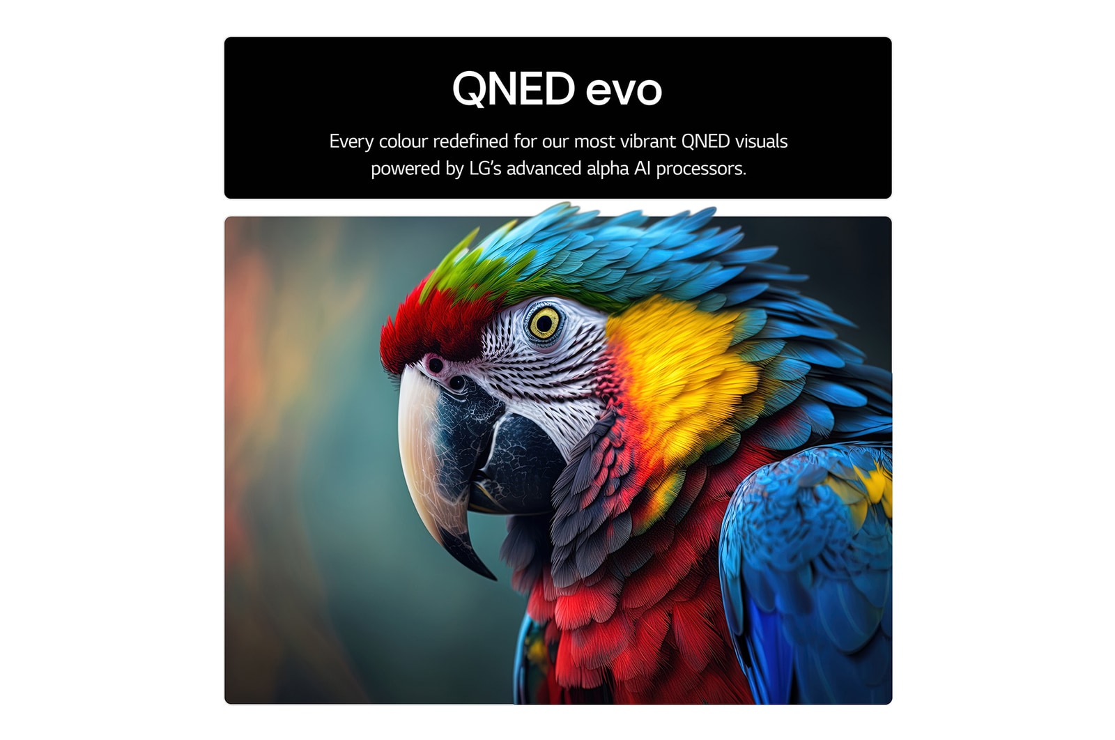 The alpha 8 AI Processor Gen2 lights up orange and pink, and colorful bolts of light shoot out from it. The title talks about how the processor delivers 4K quality, stunning color and brightness. Image text reads approximately 1.7 times NPU greater Al Neural Processing and 1.4 times CPU Faster Operation.