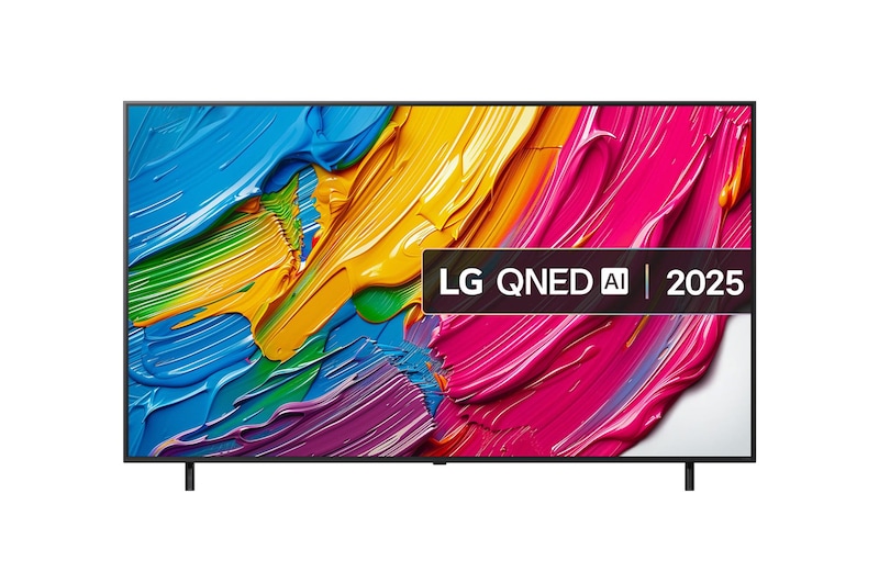 Front view of 75 inch LG QNED AI QNED8E 4K Smart TV 2025 75QNED8EA6B