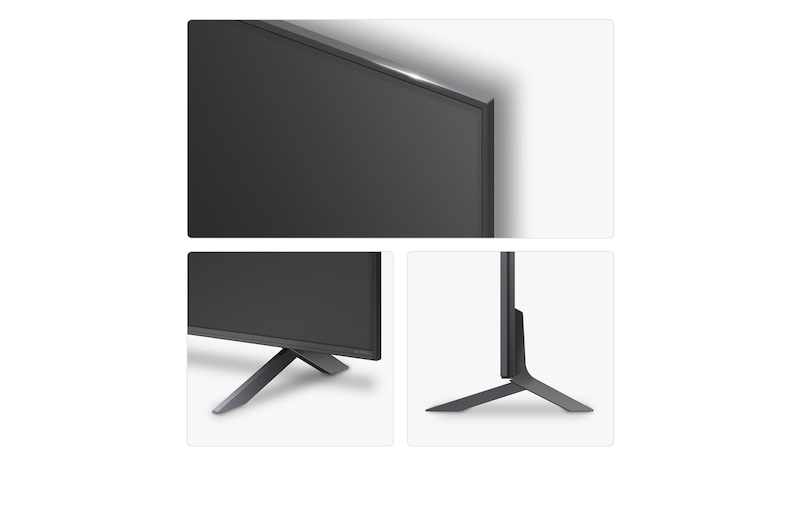 Left-facing side view of LG QNED80 TV