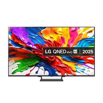 Front view of 75 inch LG QNED evo AI QNED93 MiniLED 4K Smart TV 2025 75QNED93A6A