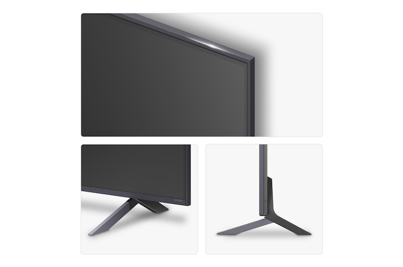 Left-facing side view of LG QNED80 TV