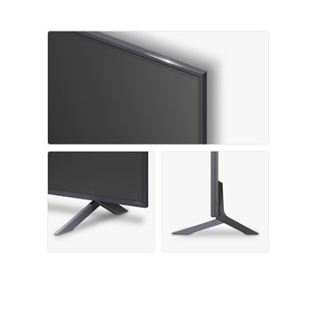 Left-facing side view of LG QNED80 TV