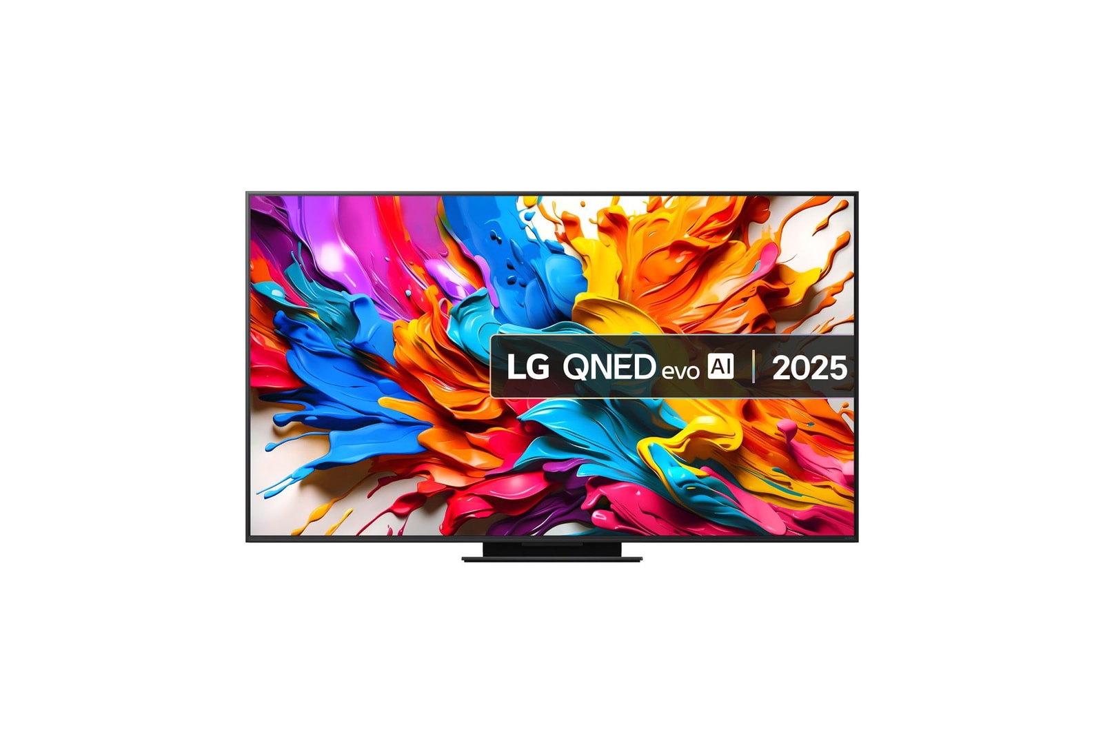 Front view of 75 inch LG QNED evo AI QNED9M MiniLED 4K Smart TV 2025 75QNED9MA6B