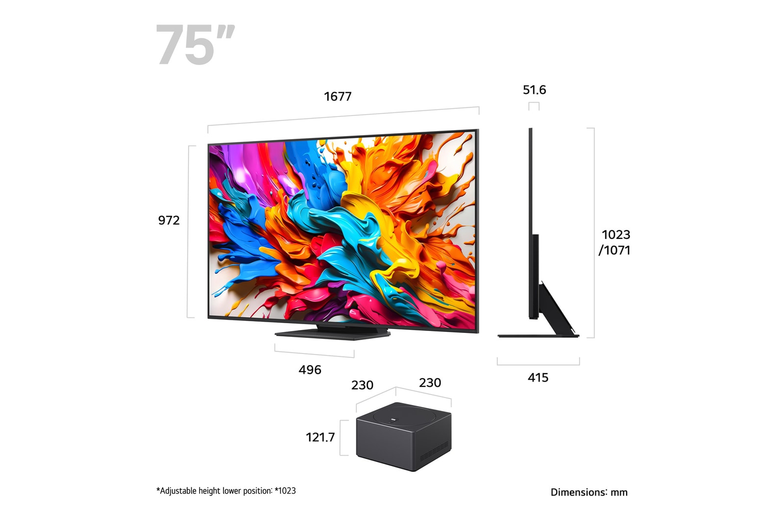 Zero Connect Box with its corresponding size dimensions in millimeters.