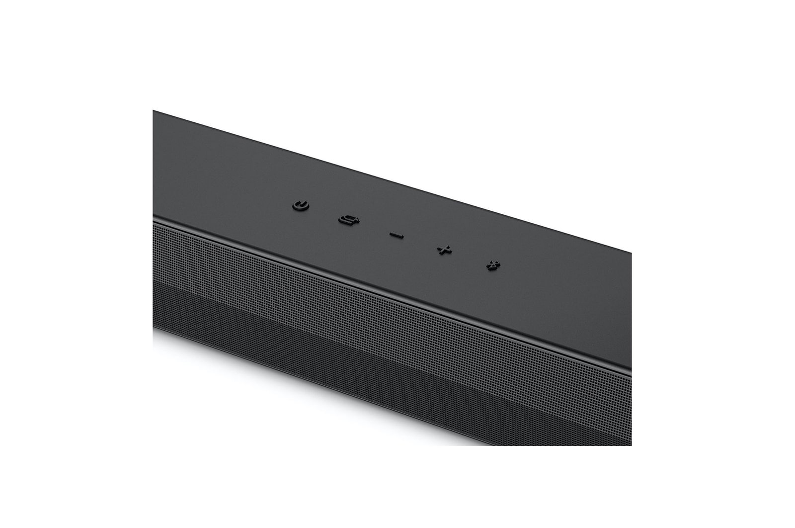 Top angled view of the center of LG Soundbar US40T