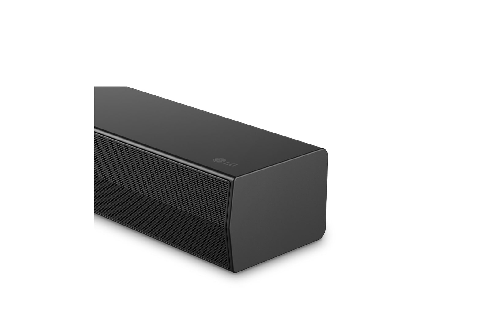Front view of LG Soundbar US40T's side corner