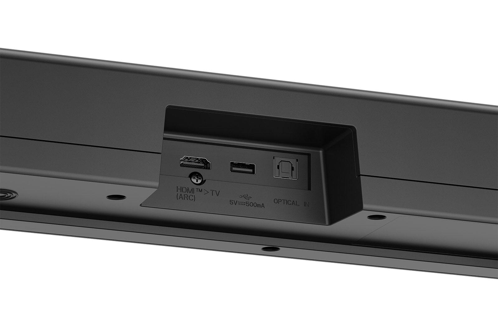 Angled view of LG Soundbar S40TR's back