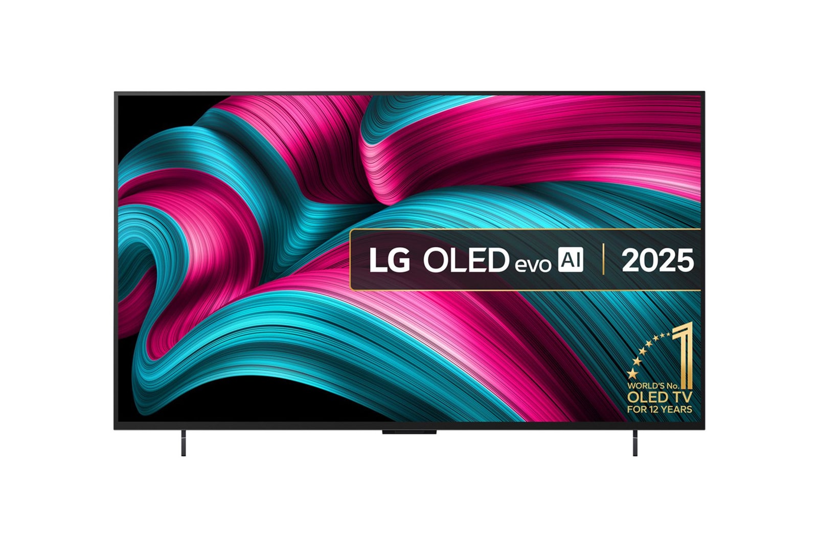 Front view of 42 inch LG OLED evo AI C5 4K Smart TV 2025 OLED42C54LA