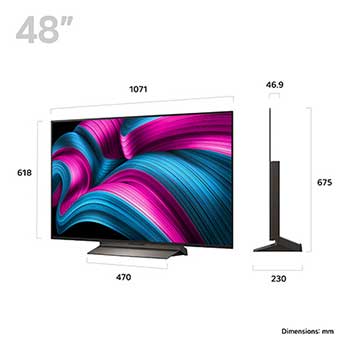 Slightly angled view of LG OLED evo AI C5 4K Smart TV.