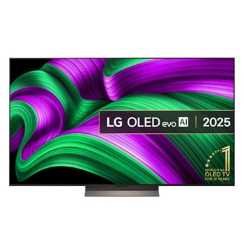 Front view of 65 inch LG OLED evo AI C5 4K Smart TV 2025 OLED65C56LB