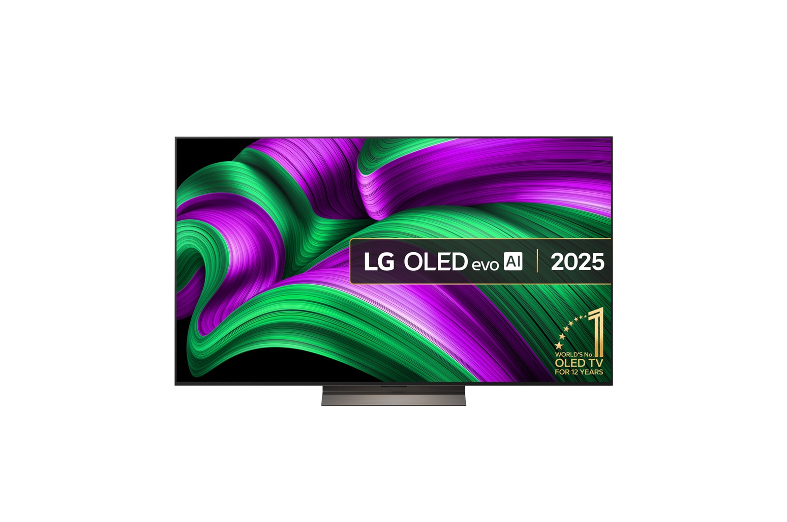 Front view of 65 inch LG OLED evo AI C5 4K Smart TV 2025 OLED65C56LB
