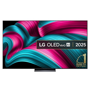 Front view of 83 inch LG OLED evo AI C54 4K Smart TV 2025 OLED83C54LA