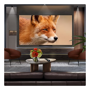 Campfire at night in the middle of nature. In the distance is a forest and lake. The evening sky is filled with stars. The whole scene is split in half. One side is darker and duller. The other half is remarkably brighter, showcasing the impressive brilliance from Brightness Booster.