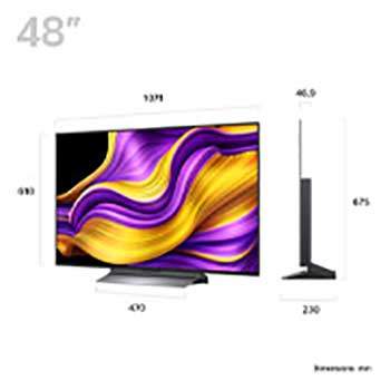Left-facing side view of LG OLED evo AI G5 4K Smart TV.