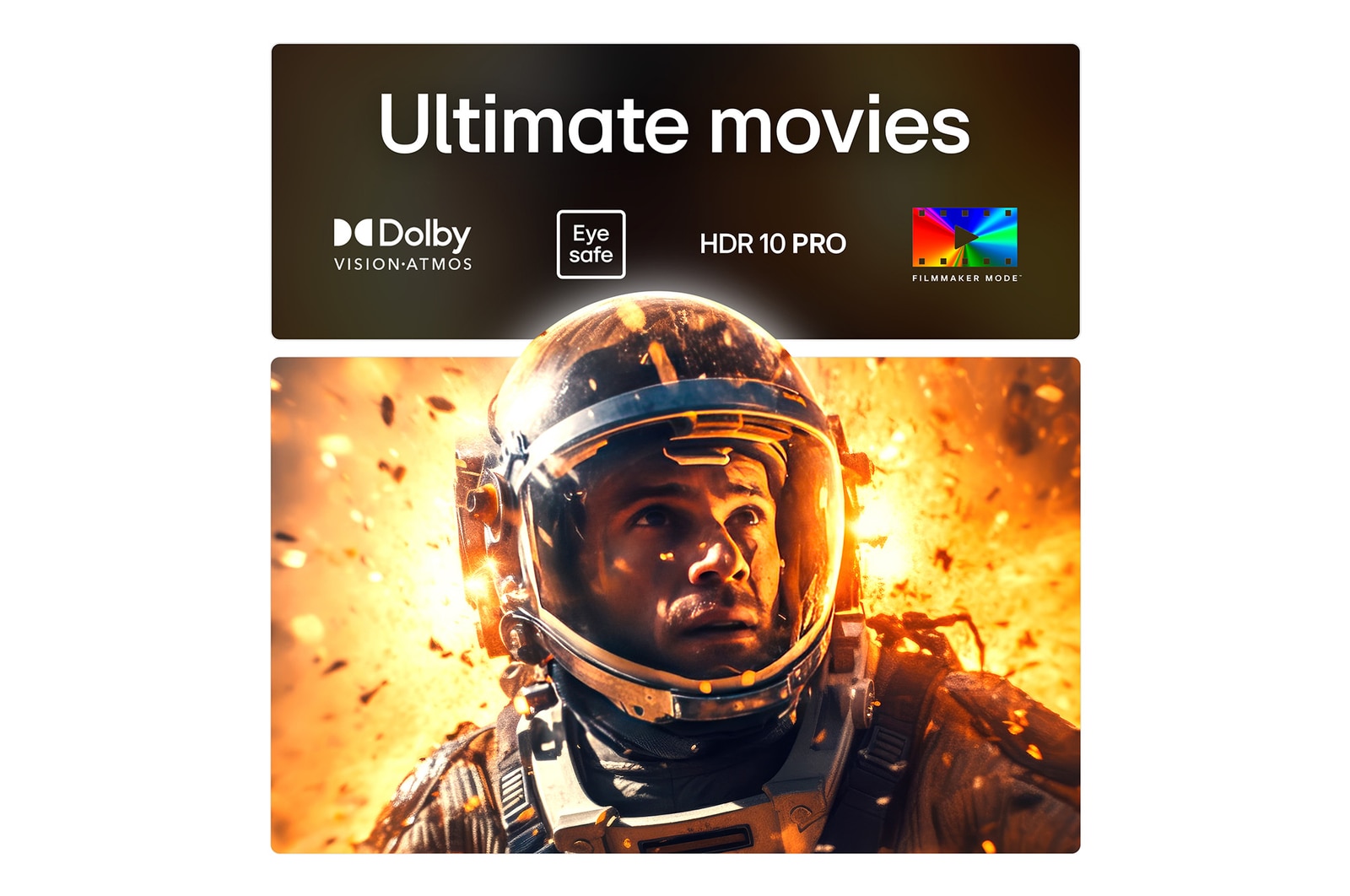 Leopard in the forest in vivid color and detail. The leopard has a grid and a light glowing behind it, indicating how LG AI Picture Pro made impressive visual enhancements to the scene's resolution, brightness, depth, and clarity.