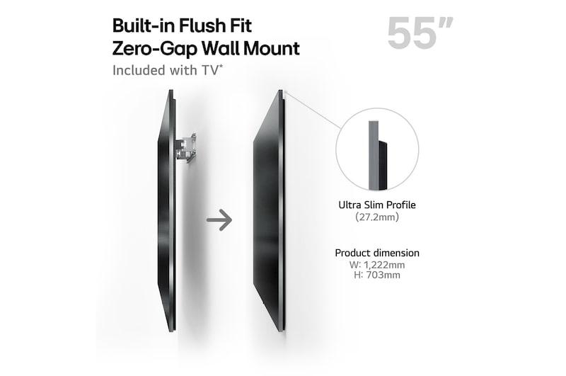 Left-facing side view of LG OLED evo AI G5 4K Smart TV.