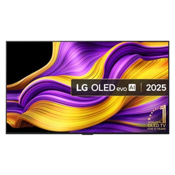 Front view of 55 inch LG OLED evo AI G5 4K Smart TV 2025 - Wall mount version OLED55G54LW