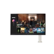 Front view of 32'' LG Smart Monitor, webOS, Ergo Stand, Speakers, Screen Share, USB Type-C™, Black. (32SQ780S)