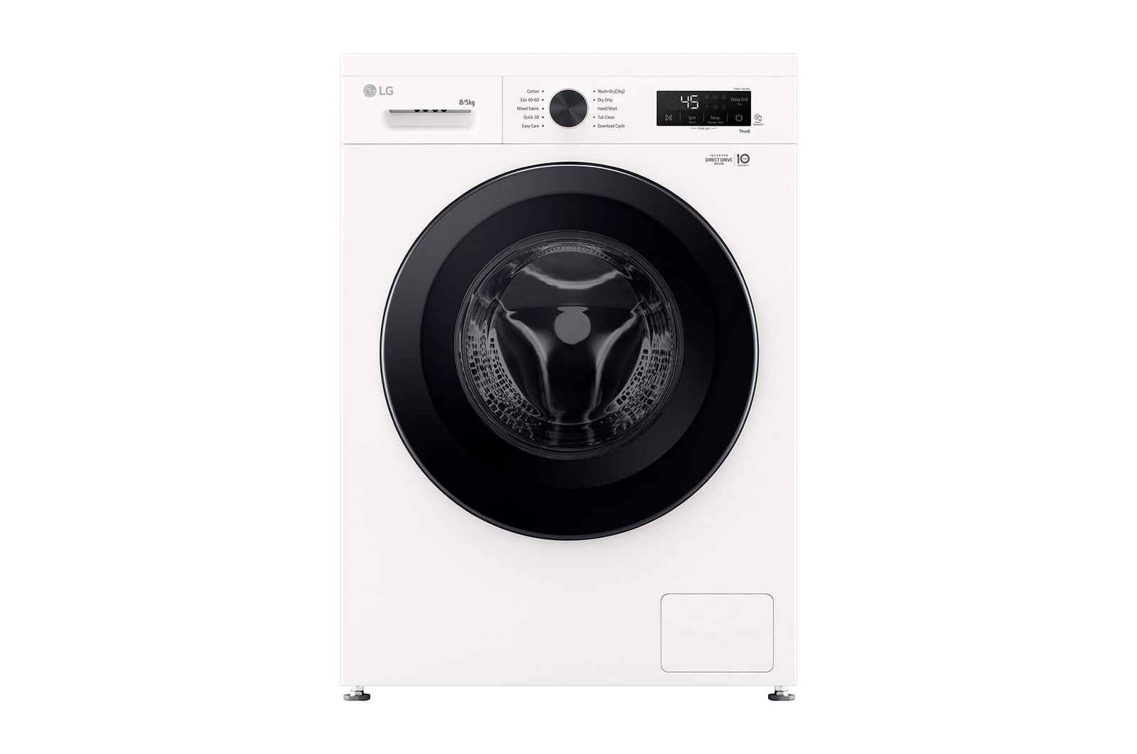 Front view of 8 / 5kg Direct Drive Washer Dryer, White, W4X1085NWK