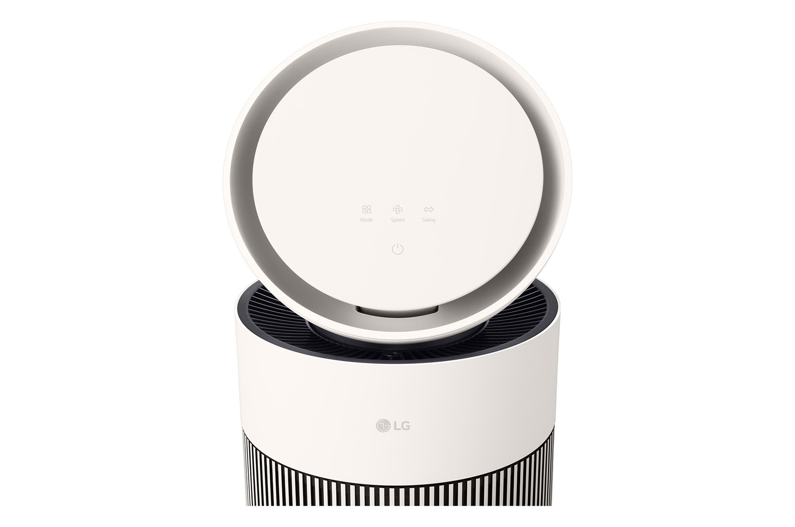 Close-up of LG air purifier's top display