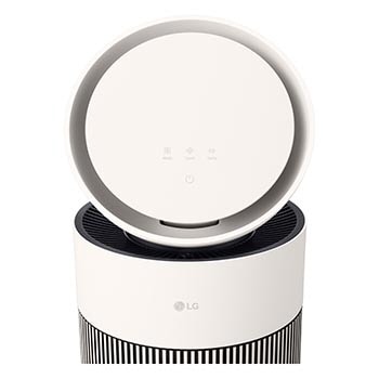 Close-up of LG air purifier's top display