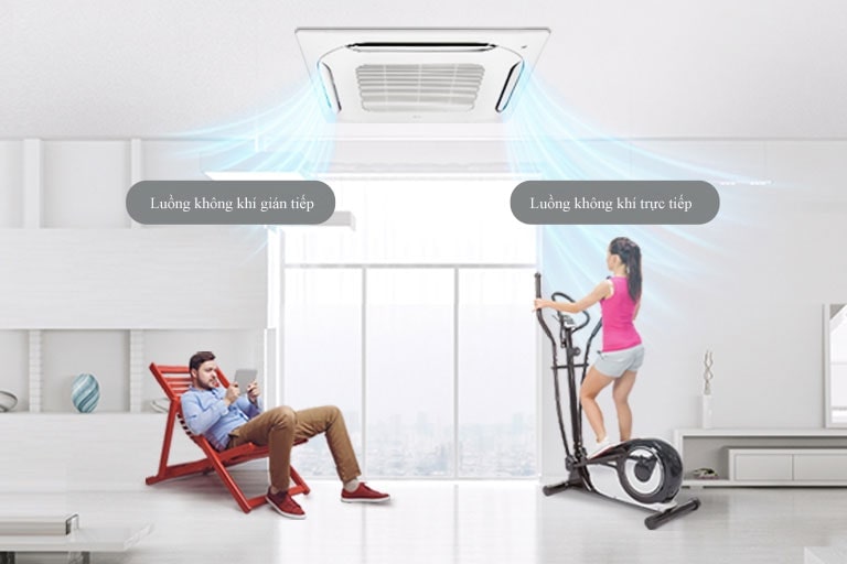 hình_ảnh_một_người_đàn_ông_ngồi_trên_ghế_và_một_người_phụ_nữ_tập_thể_dục_trong_phòng_khách_với_không_khí_trên_hộp_điều_hòa_4_hướng.