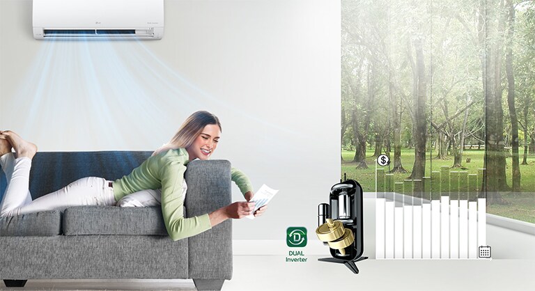 Tận hưởng việc tiết kiệm chi phí điện nhờ công nghệ dual-inverter